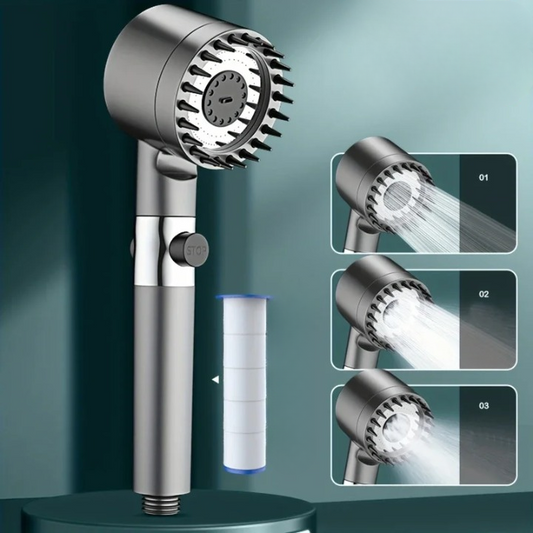 Shower Showerhead High Pressure Shower Head One Button Water Stop Water Water Saving Adjustable 4 Mode Water Massage Shower Head
