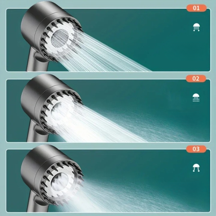 Shower Showerhead High Pressure Shower Head One Button Water Stop Water Water Saving Adjustable 4 Mode Water Massage Shower Head