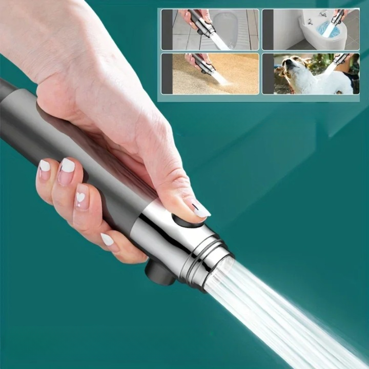 Shower Showerhead High Pressure Shower Head One Button Water Stop Water Water Saving Adjustable 4 Mode Water Massage Shower Head