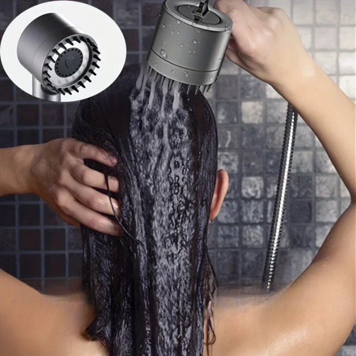 Shower Showerhead High Pressure Shower Head One Button Water Stop Water Water Saving Adjustable 4 Mode Water Massage Shower Head