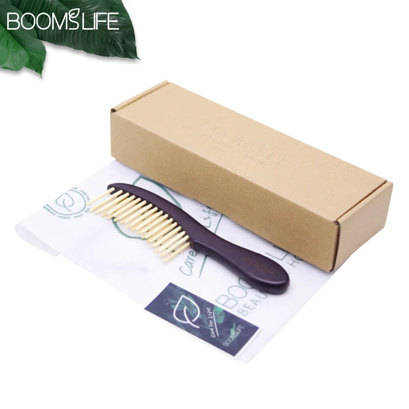 Peines Para El Cabello De Dientes Anchos, Peine De Madera Antiestático Para Peinar, Cepillo Para Desenredar El Cabello Para Mujeres, Cepillo De Masaje De Punto De Acupuntura Para Cabeza